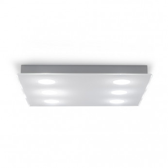 Emporium Plafoniera quadrata con diffusore in plexiglass con 6 lampadine Domino