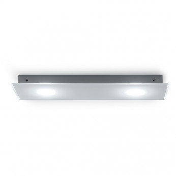 Emporium Plafoniera rettangolare con diffusore in plexiglass con 2 lampadine Domino