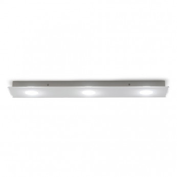 Emporium Plafoniera rettangolare con diffusore in plexiglass con 3 lampadine Domino