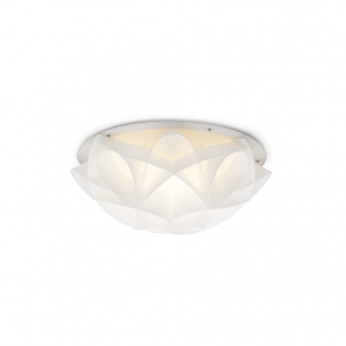 Emporium Plafoniera rotonda moderna con diffusore in pvc piccolo con 2 lampadine Gemma