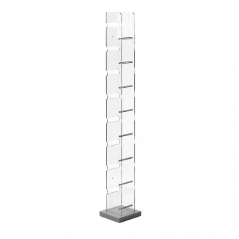 Emporium Porta CD verticale da terra con base in legno e struttura in plexiglass Toast