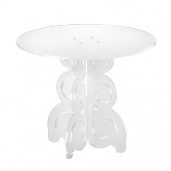 Emporium Tavolinetto da salotto in stile barocco con struttura e piano in plexiglss Baricco
