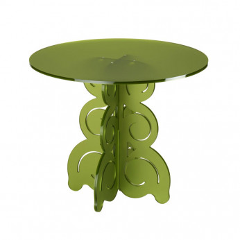 Emporium Tavolinetto da salotto in stile barocco con struttura e piano in plexiglss Baricco