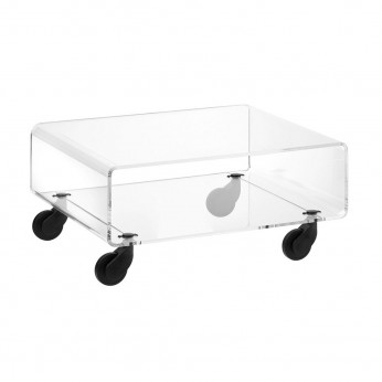 Emporium Tavolino da solotto piccolo con struttura in plexiglass e ruote Andy