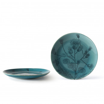 Evviva Set 4 Piatti piani in ceramica Flora