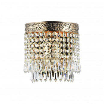 Maytoni Applique classica con dettagli in ottone e pendenti in cristallo Palace