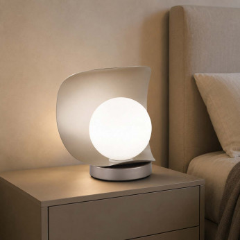 Fabas Luce Abat jour LED moderna in metallo con paralume in vetro Adria