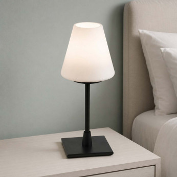 Fabas Luce Abat-jour moderna in metallo con paralume in vetro Lucy