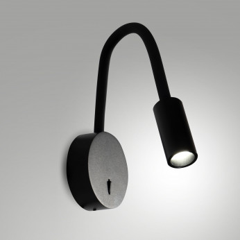 Fabas Luce Applique da comodino in alluminio con tubo flessibile dal design moderno Flux