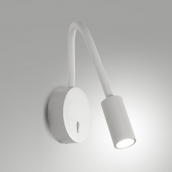 Fabas Luce Applique da comodino in alluminio con tubo flessibile dal design moderno Flux
