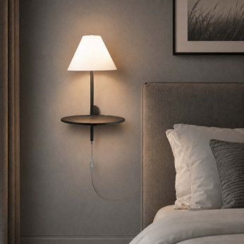 Fabas Luce Applique da parete a LED in metallo e vetro per camera da letto Goodnight