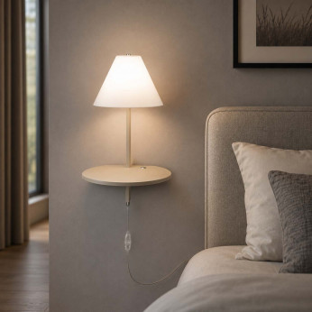 Fabas Luce Applique da parete a LED in metallo e vetro per camera da letto Goodnight