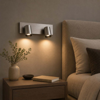Fabas Luce Faretti da parete 2 luci con struttura in alluminio Modo
