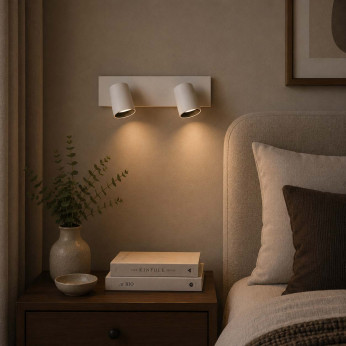 Fabas Luce Faretti da parete 2 luci con struttura in alluminio Modo