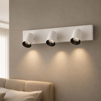 Fabas Luce Faretto da parete 3 luci con struttura in alluminio dal design moderno Modo