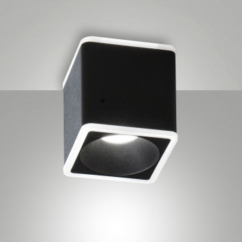 Fabas Luce Faretto da soffitto a LED cubico in alluminio Coiba