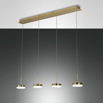Fabas Luce Lampada a sospensione 4 luci a LED in stile moderno con struttura in metallo Dunk