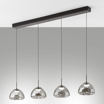 Fabas Luce Lampada a sospensione lineare a LED con 4 diffusori in vetro dal design moderno Lucille