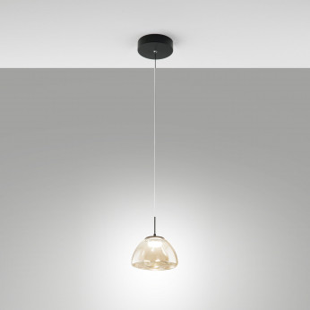 Fabas Luce Lampada a sospensione singola a LED con diffusore in vetro dal design moderno Lucille
