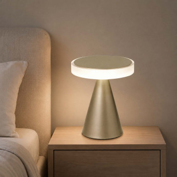 Fabas Luce Lampada da comodino LED moderna dimmerabile in metallo Neutra