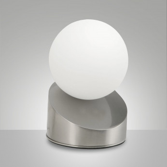 Fabas Luce Lampada da comodino moderna a LED in metallo con diffusore in vetro Gravity