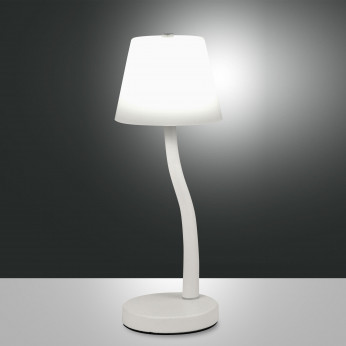 Fabas Luce Lampada da tavolo a led con diffusore in vetro e struttura in metallo Ibla