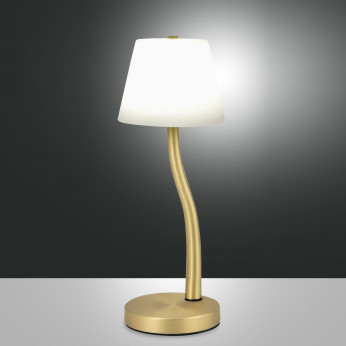 Fabas Luce Lampada da tavolo a led con diffusore in vetro e struttura in metallo Ibla