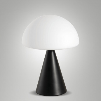Fabas Luce Lampada da tavolo a led con struttura in metallo e diffuosre in vetro soffiato Blip
