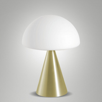 Fabas Luce Lampada da tavolo a led con struttura in metallo e diffuosre in vetro soffiato Blip