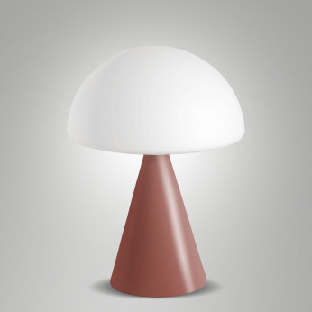Fabas Luce Lampada da tavolo a led con struttura in metallo e diffuosre in vetro soffiato Blip
