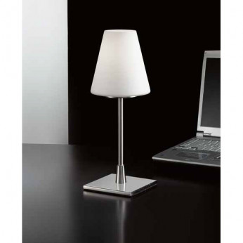 Fabas Luce Lampada da tavolo in metallo con paralume in vetro soffiato dal design moderno Lucy