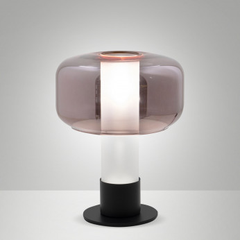 Fabas Luce Lampada da tavolo struttura in metallo e vetro borosilicato da design moderno Flick