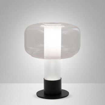 Fabas Luce Lampada da tavolo struttura in metallo e vetro borosilicato da design moderno Flick