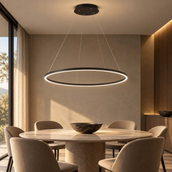 Fabas Luce Lampadario LED con illuminazione a singolo diffusore circolare moderno Giotto