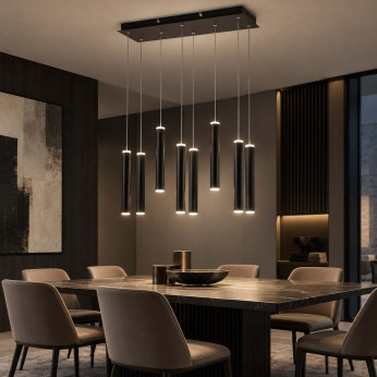 Fabas Luce Lampadario moderno a LED con 8 diffusori tubolari con doppia emissione Prado