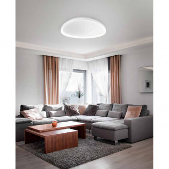 Fabas Luce Plafoniera a LED in metallo con diffusore grande in metacrilato Quirk