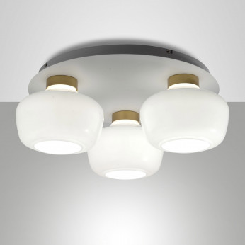 Fabas Luce Plafoniera da soffitto in metallo con 3 diffusori in vetro moderni Kino