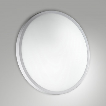 Fabas Luce Plafoniera da soffitto piccola in metallo e diffusore vetro in lastra Plaza
