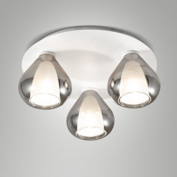 Fabas Luce Plafoniera rotonda in metallo con 3 diffusori in vetro dal design moderno Lila