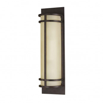 Feiss Applique da parete moderna in acciaio con diffusore in vetro con 2 lampadine Fusion