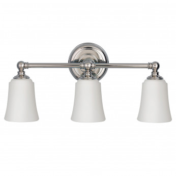 Feiss Lampada da parete in acciaio con 3 diffusori in vetro luce a LED G9 Huguenot Lake
