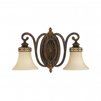 Feiss Lampada da parete per salotto in stile classico con 2 diffusori in vetro Drawing Room