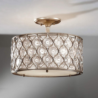 Feiss Lampada da soffitto media in acciaio e diffusore in vetro dal design moderno Lucia