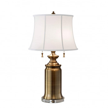Feiss Lampada da tavolo classica con struttura in acciaio e paralume in tessuto Stateroom