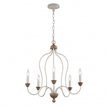 Feiss Lampadario grande in acciaio dallo stile classico con 5 lampadine Hartsville