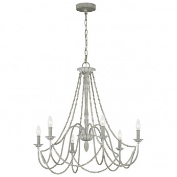 Feiss Lampadario medio classico in acciaio e strass in legno con 6 luci Maryville