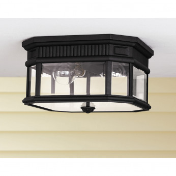 Feiss Lanterna da soffitto rustica in alluminio diffusore in vetro a 2 luci Cotswold Lane