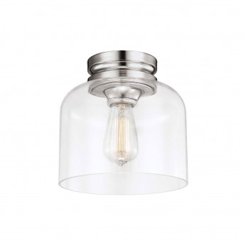 Feiss Plafoniera moderna con struttura in acciaio con diffusore in vetro a campana Hounslow