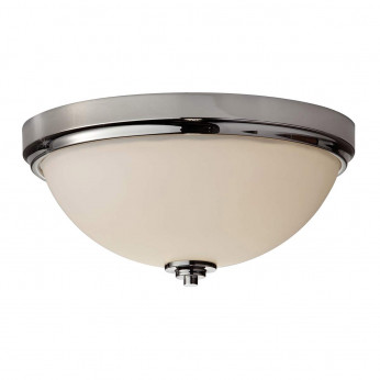 Feiss Plafoniera per bagno struttura in acciaio con diffusore in vetro con 2 lampadine Malibù