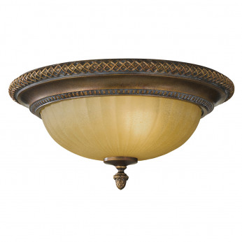 Feiss Plafoniera rotonda dal design classico in acciaio con diffusore in vetro 2 luci Kelham Hall